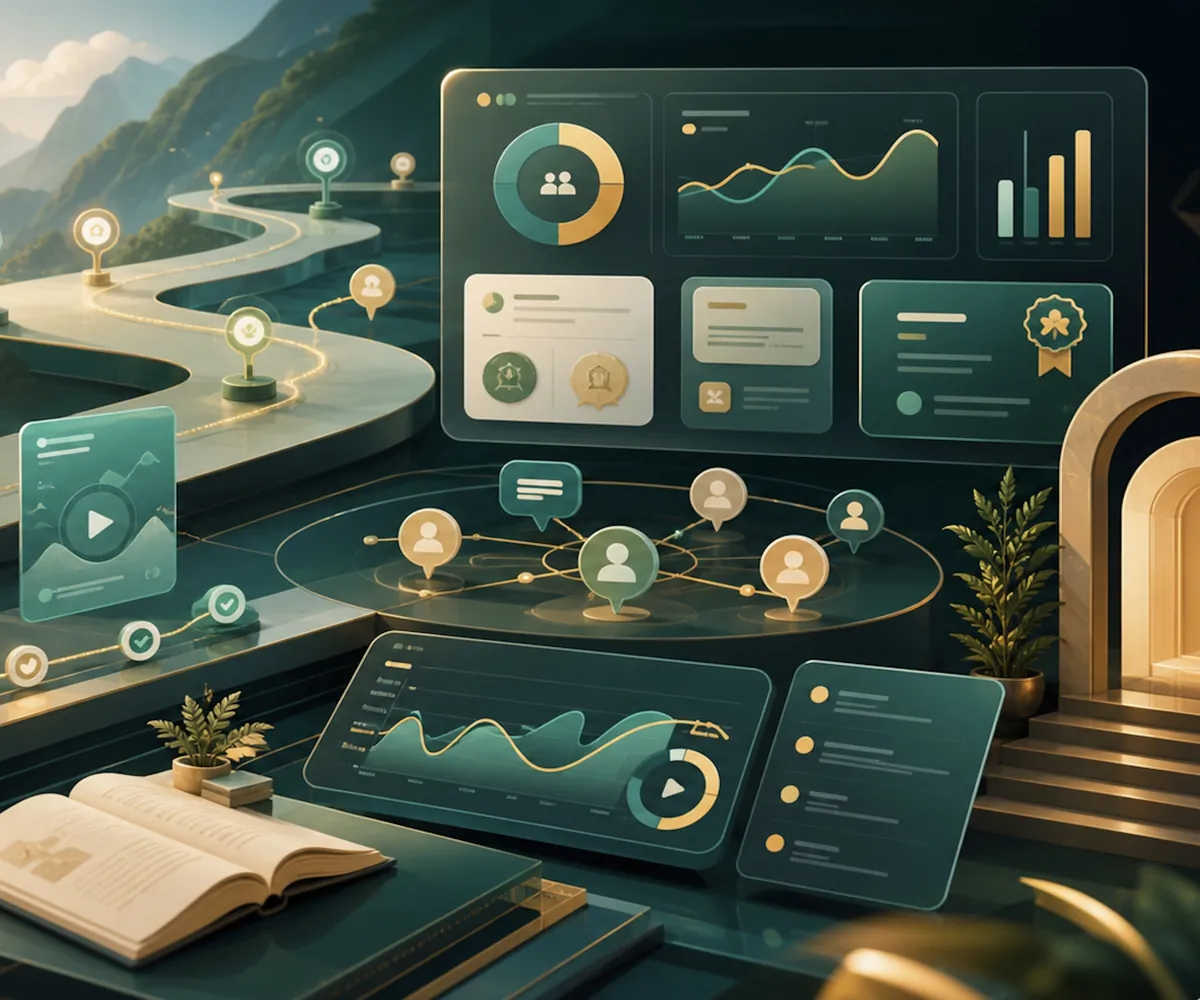 A connected learning journey with pathways, community, analytics and credentials